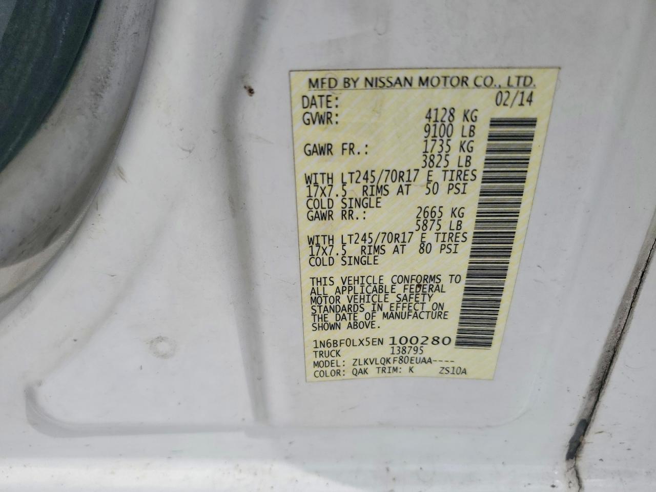 2014 NISSAN NV