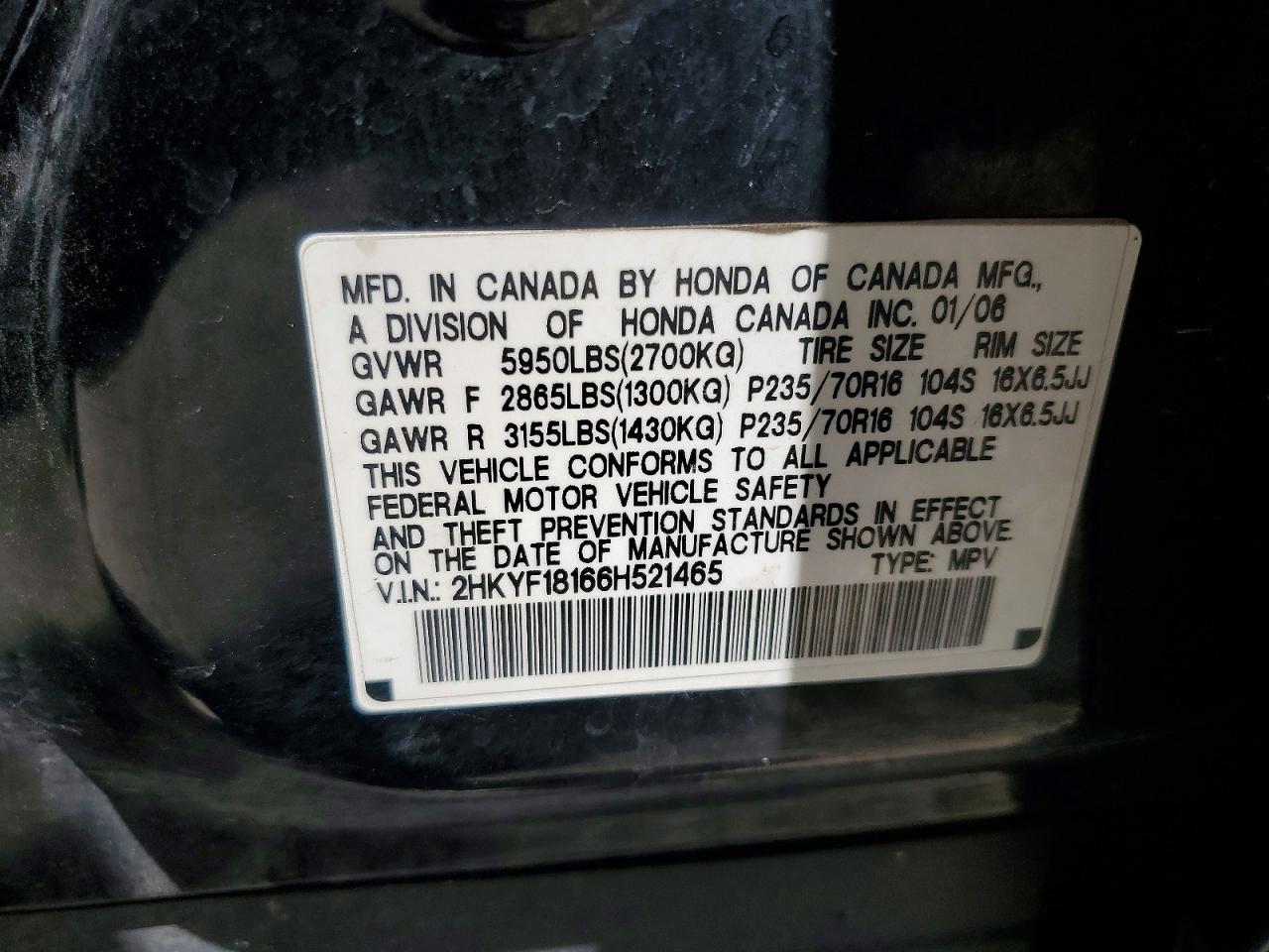 2006 HONDA PILOT