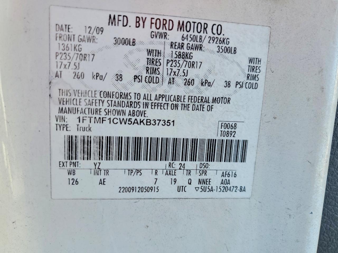 2010 FORD F150