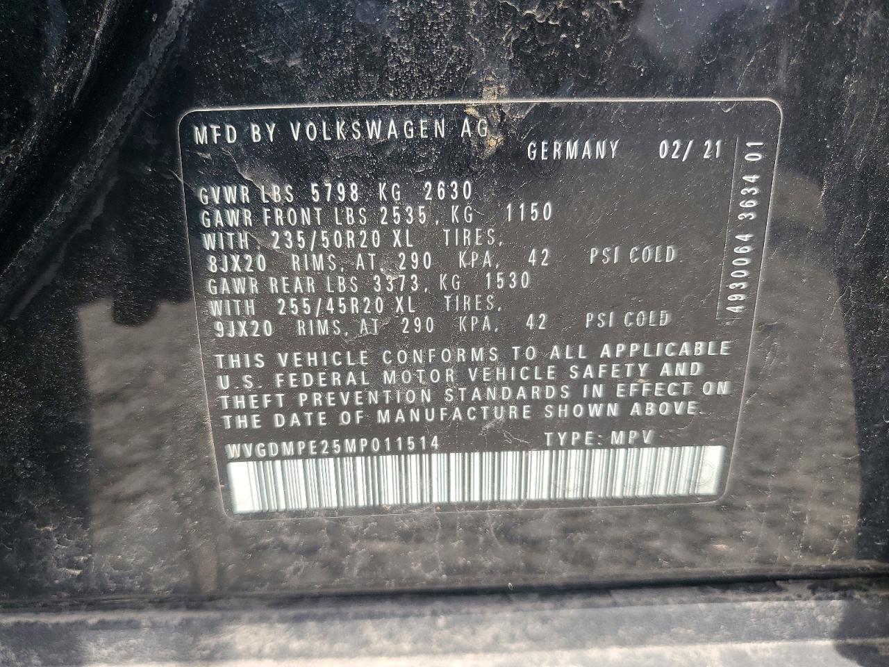 2021 VOLKSWAGEN ALL OTHER