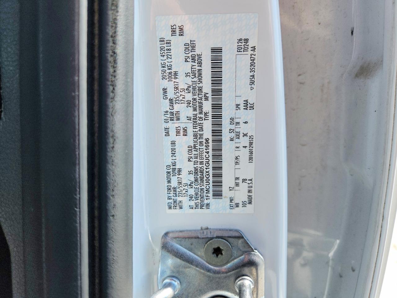 2016 FORD ESCAPE