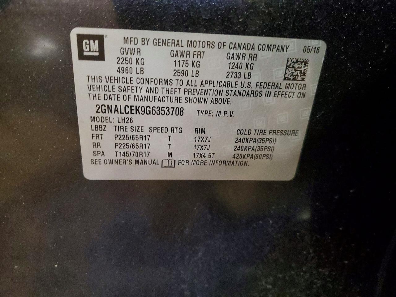 2016 CHEVROLET EQUINOX