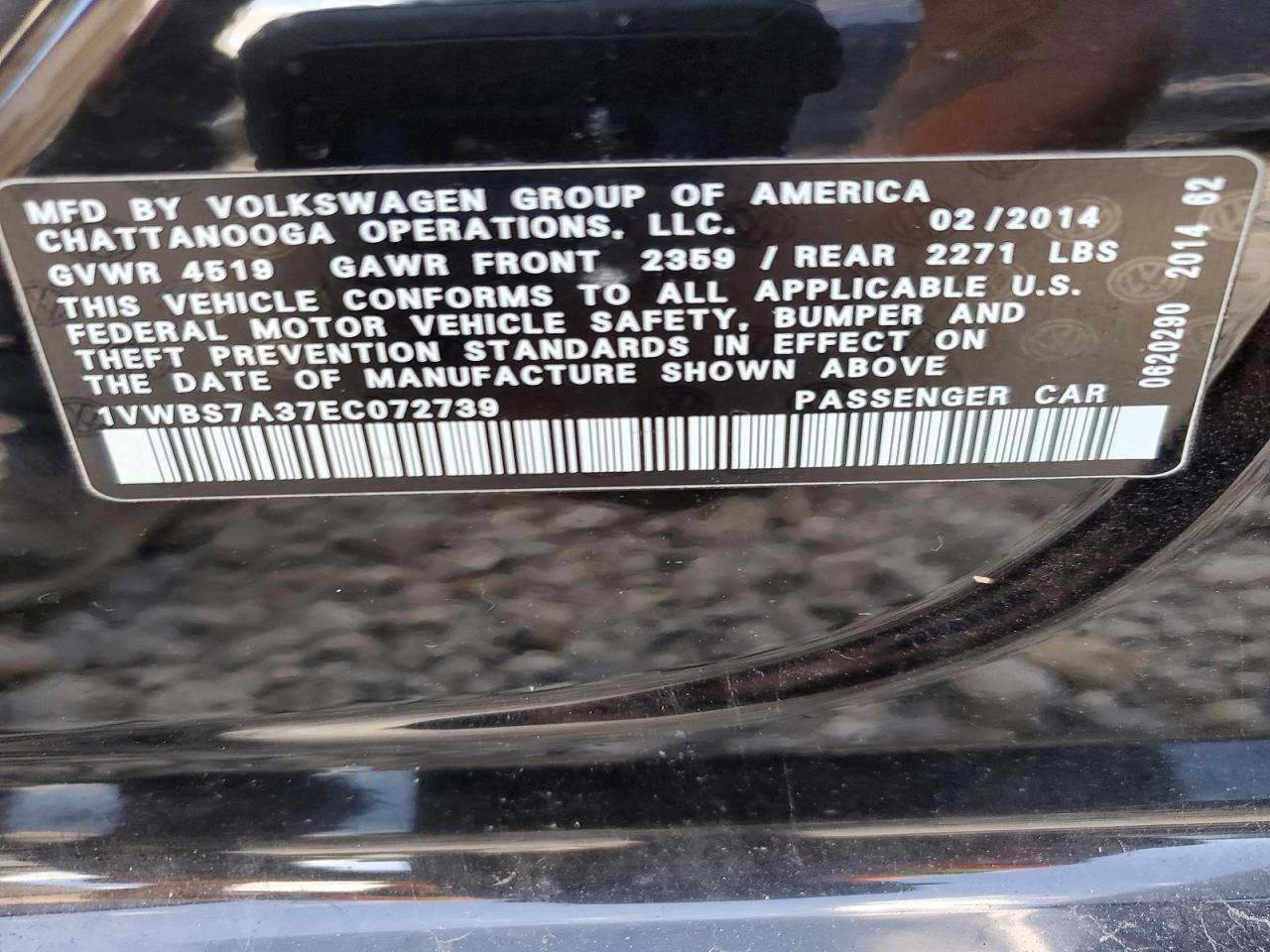 2014 VOLKSWAGEN PASSAT