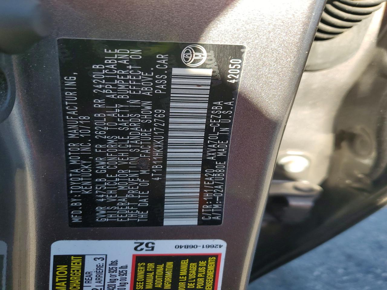 2019 TOYOTA CAMRY