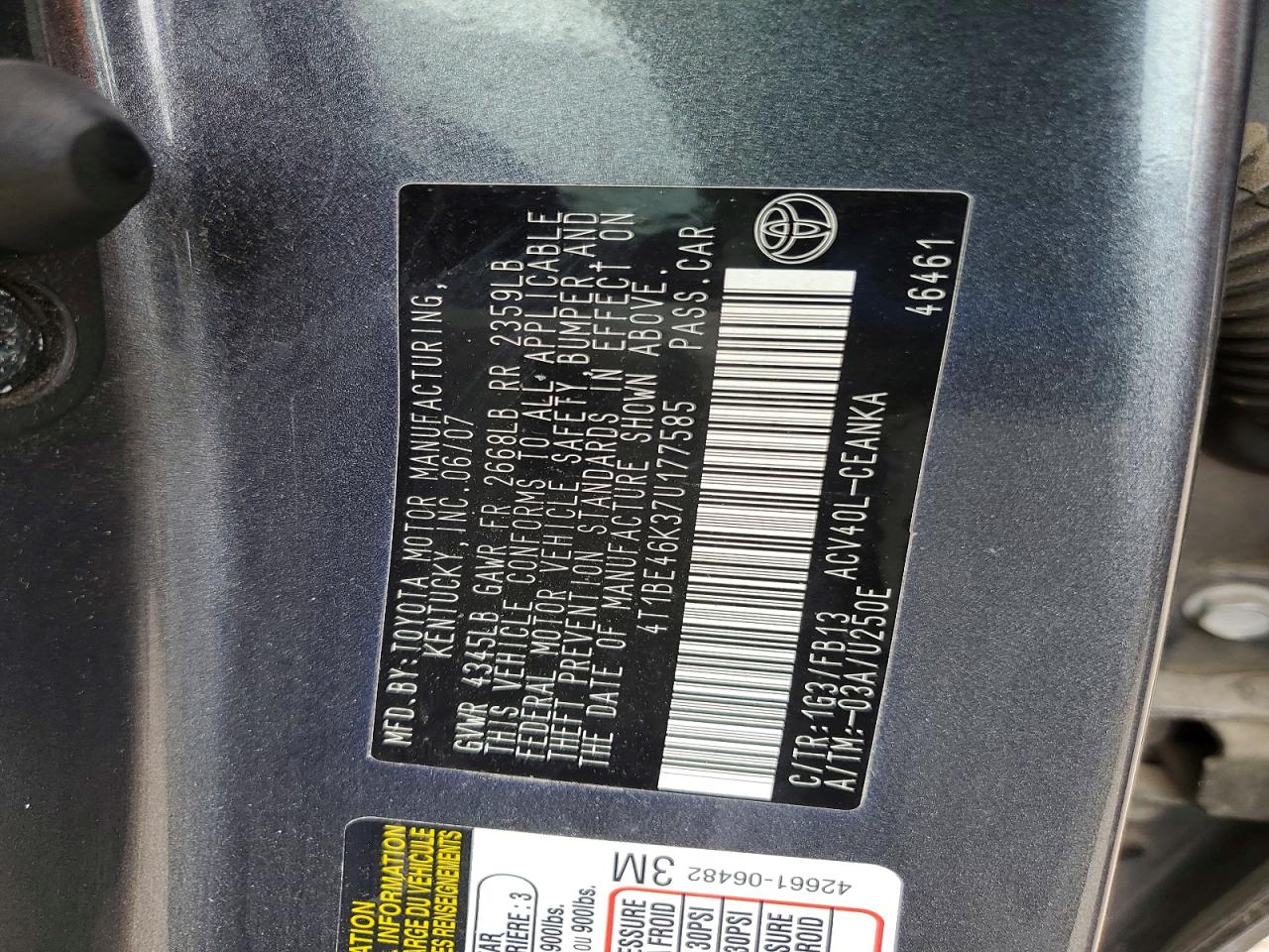 2007 TOYOTA CAMRY