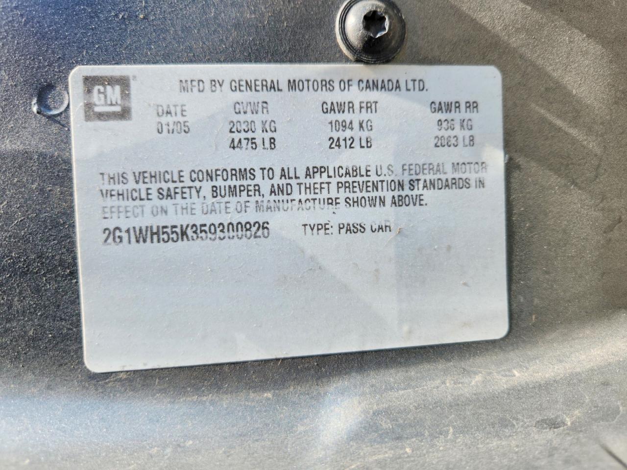 2005 CHEVROLET IMPALA