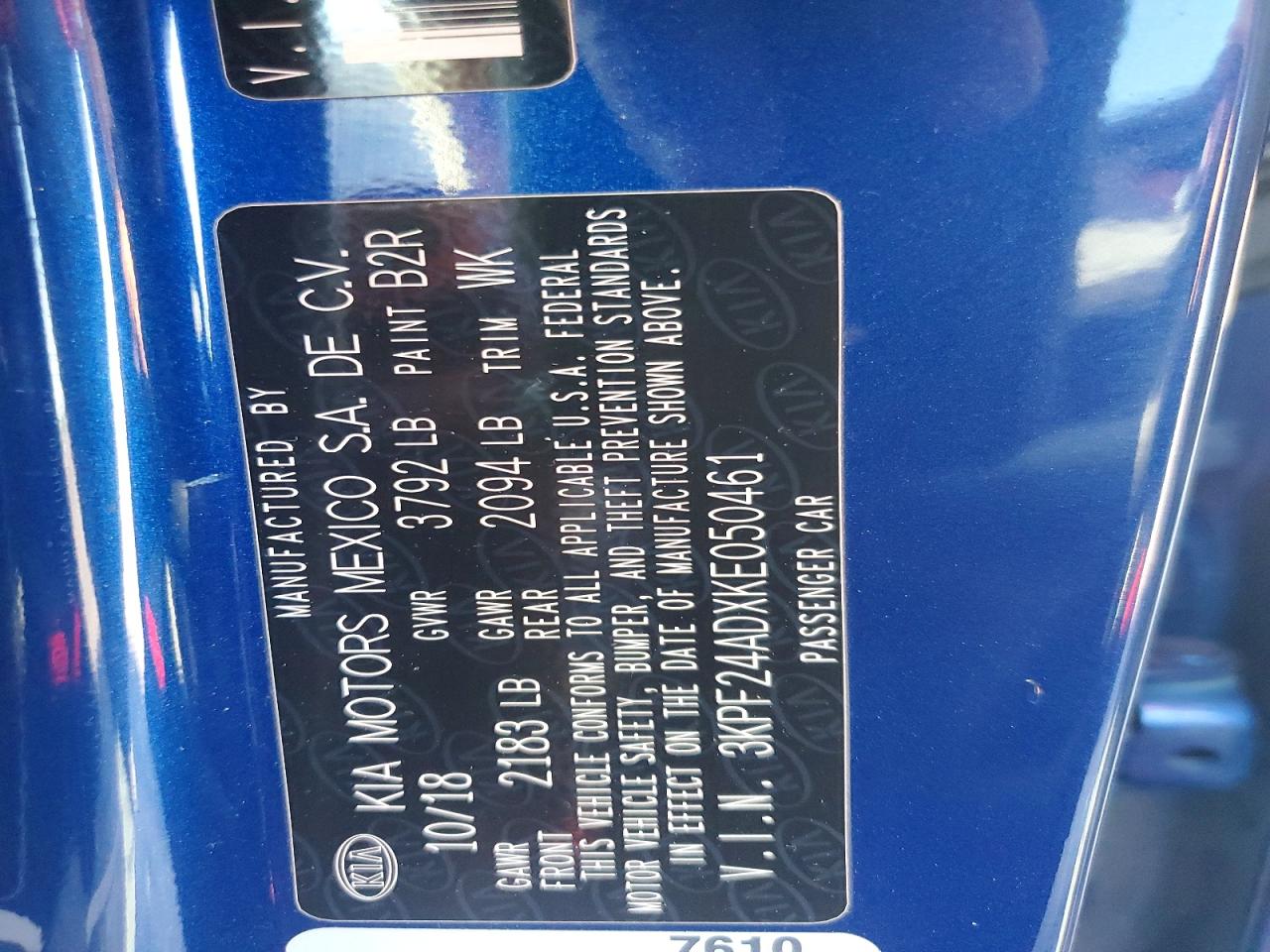 2019 KIA FORTE LXS