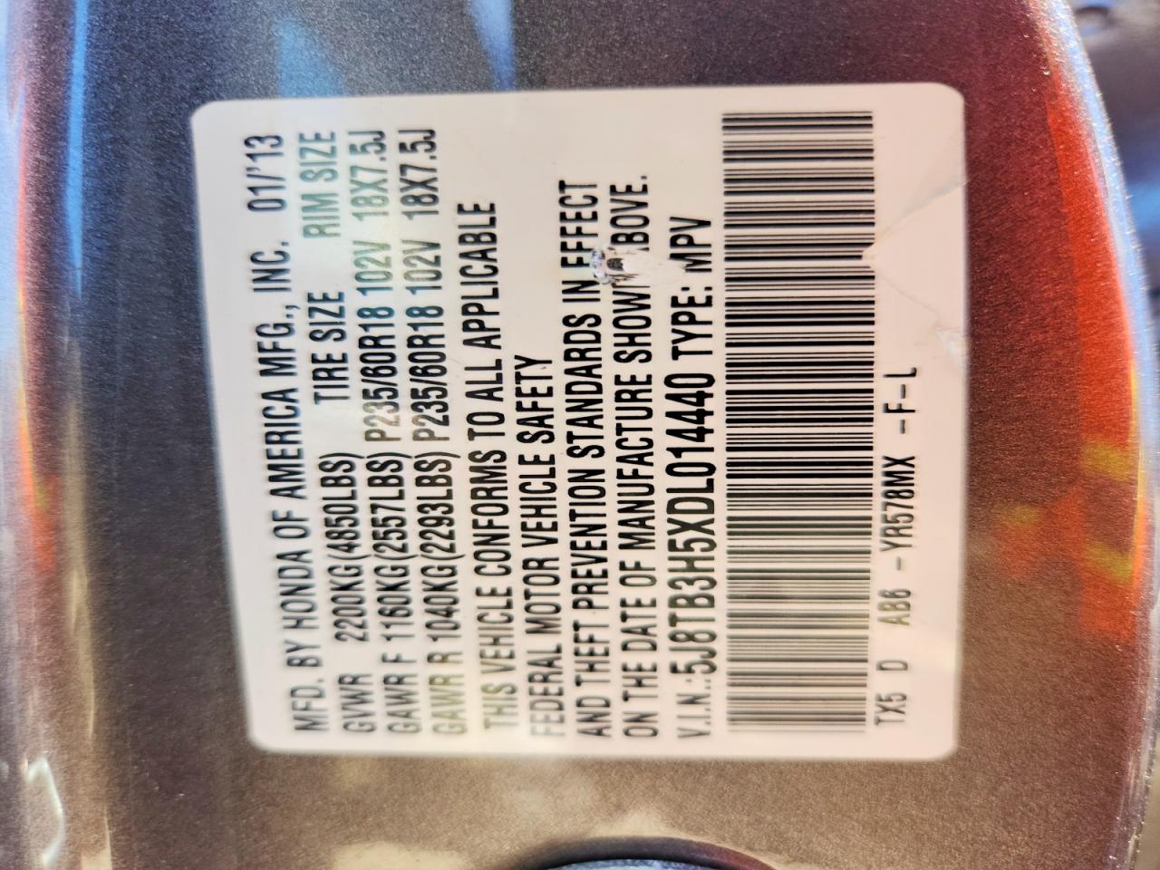 2013 ACURA RDX