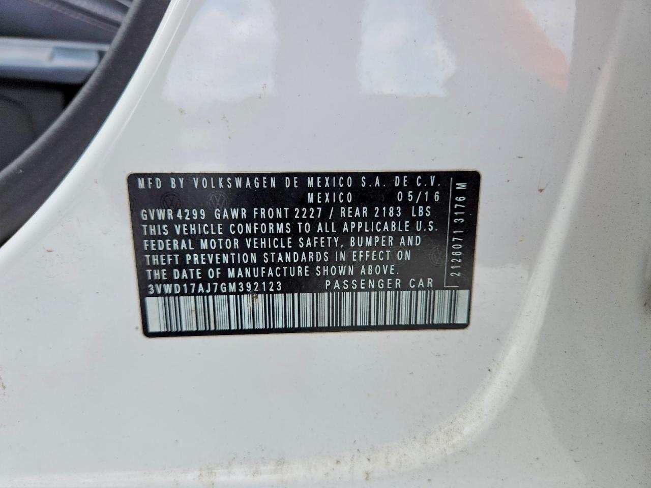 2016 VOLKSWAGEN JETTA