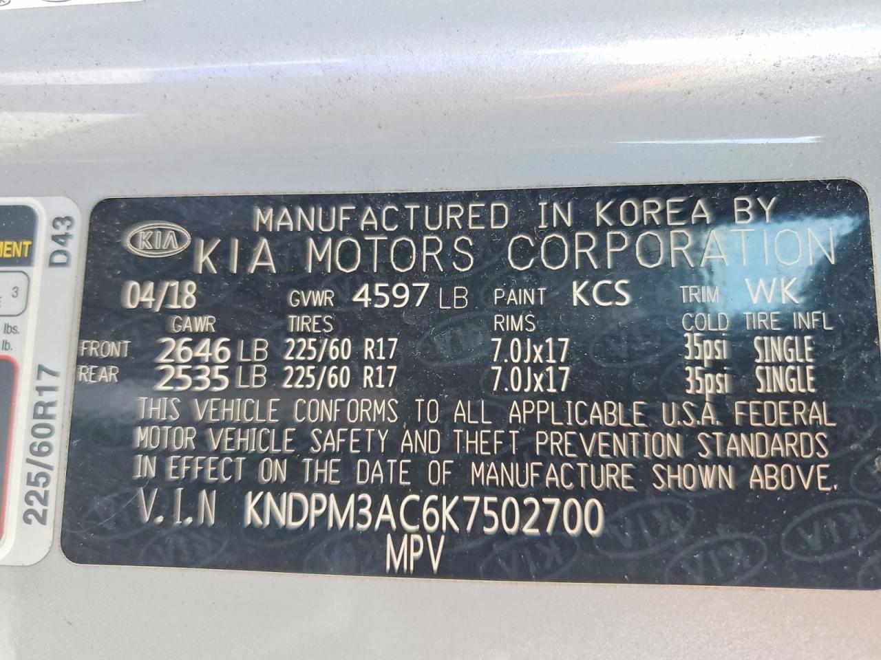 2019 KIA SPORTAGE