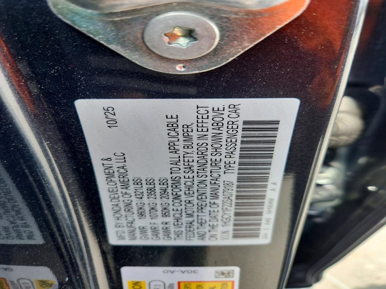 2025 HONDA ACCORD