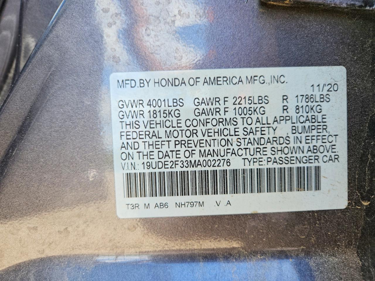 2021 ACURA ILX