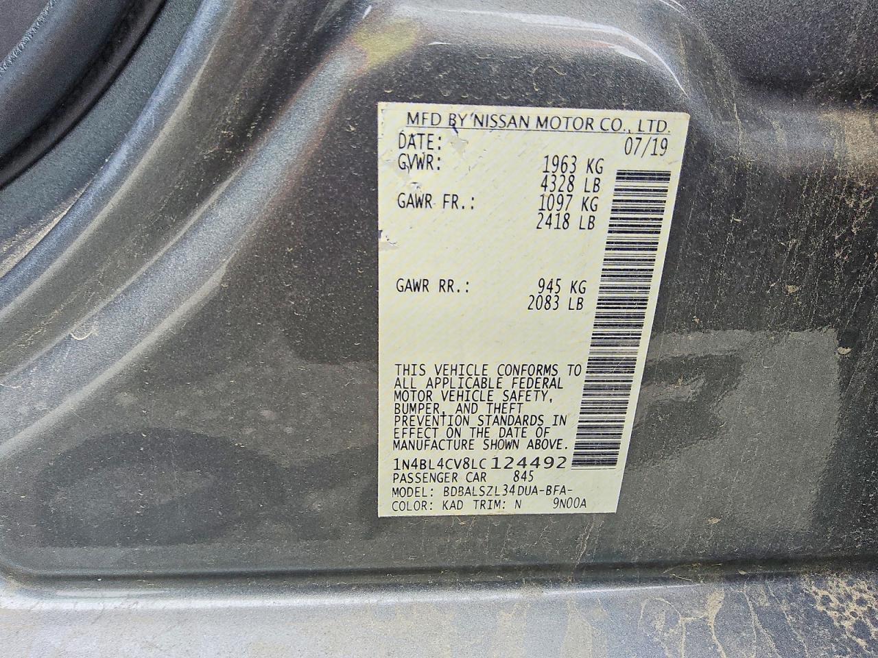 2020 NISSAN ALTIMA