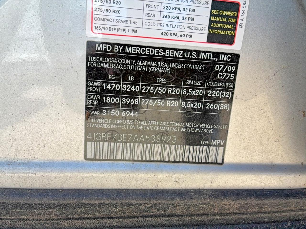2010 MERCEDES-BENZ GL-CLASS