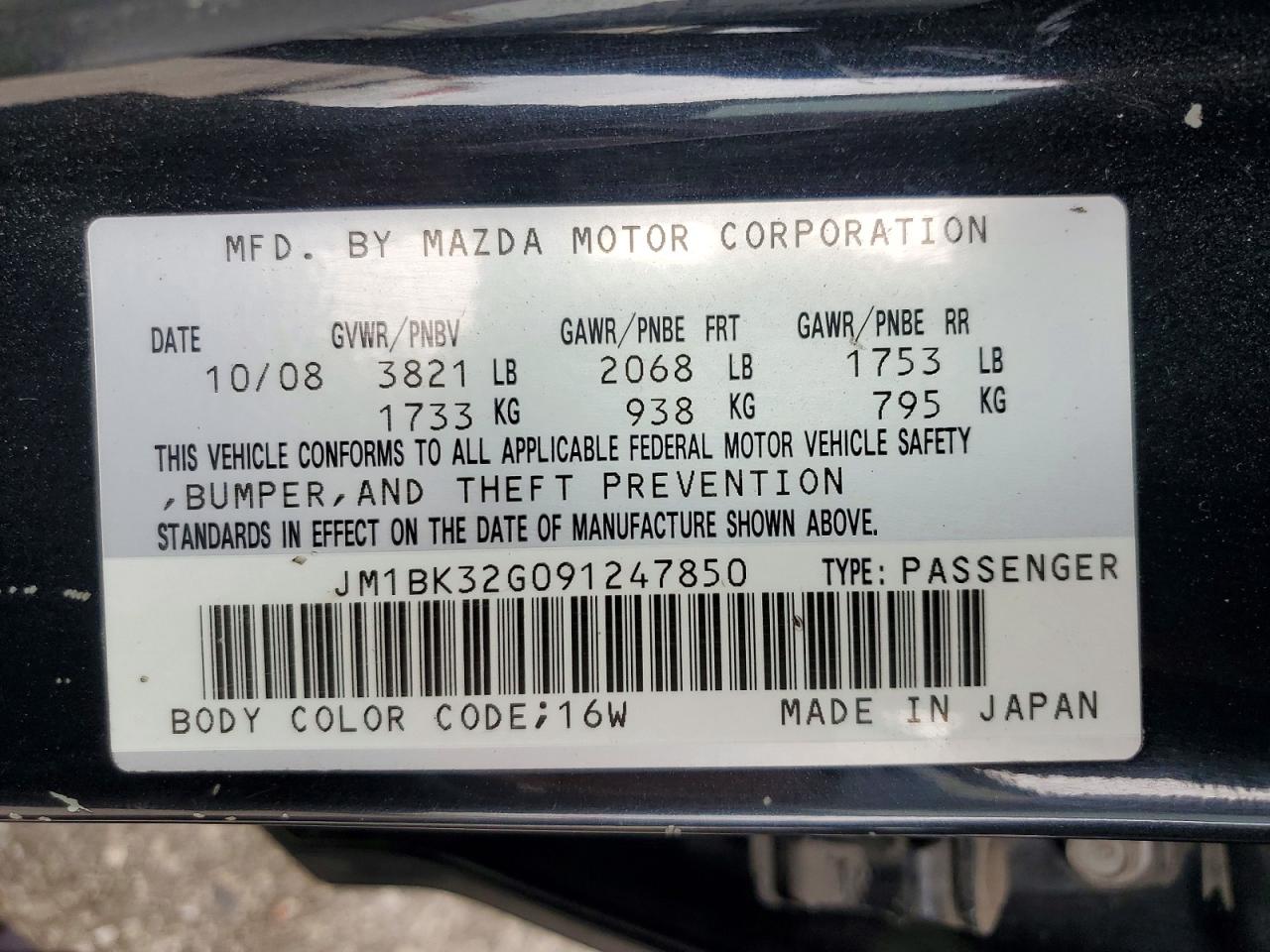 2009 MAZDA 3