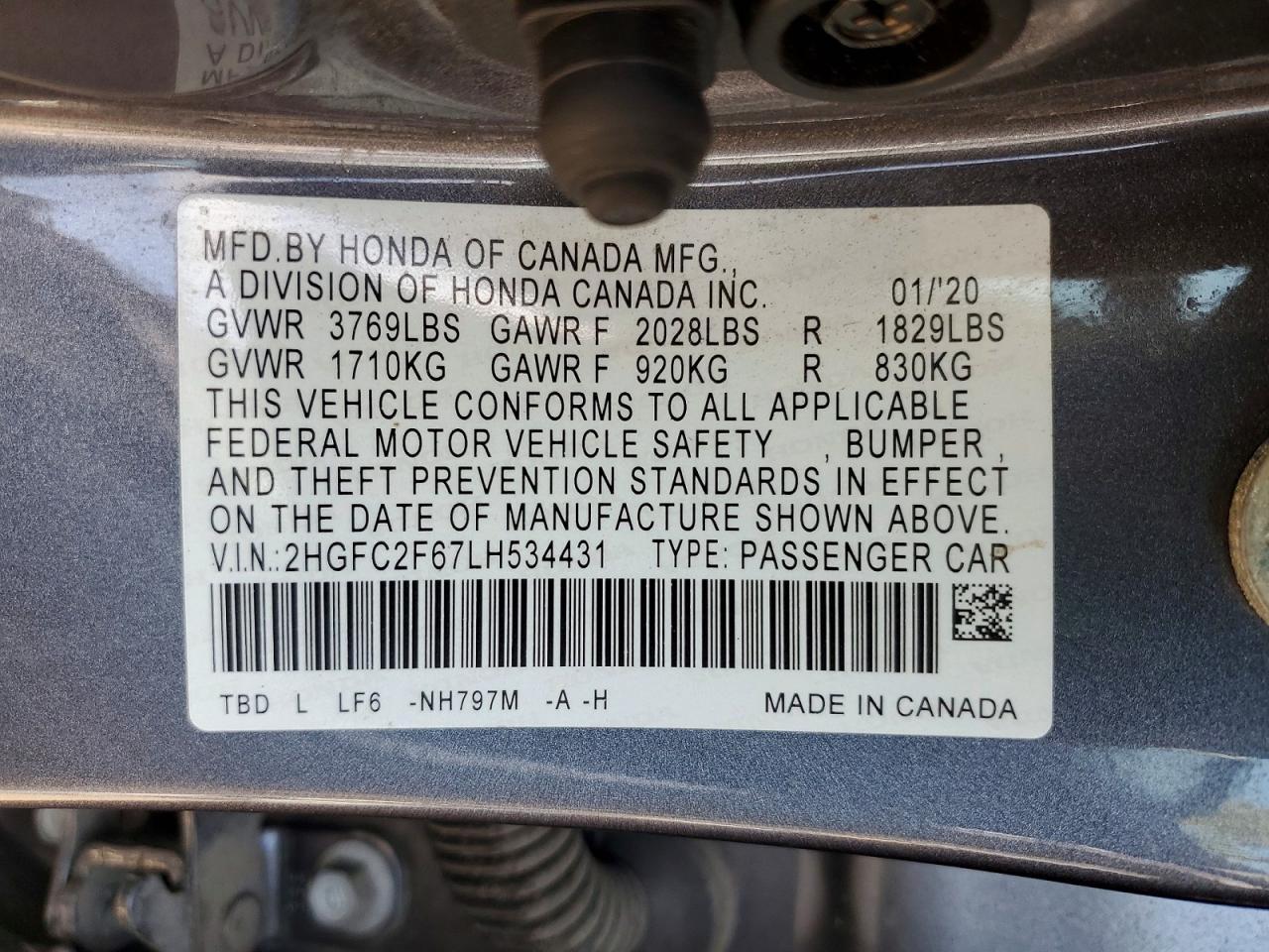 2020 HONDA CIVIC