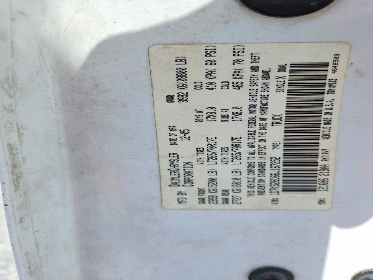 2006 DODGE RAM 2500