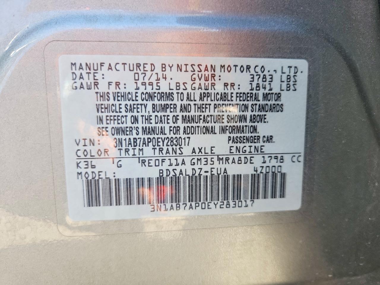 2014 NISSAN SENTRA