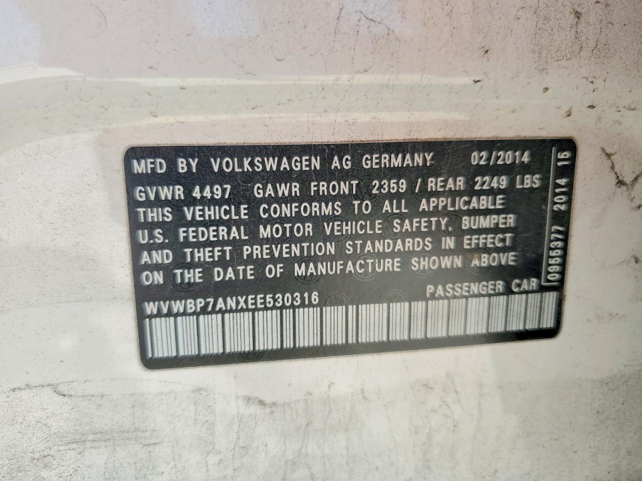 2014 VOLKSWAGEN CC