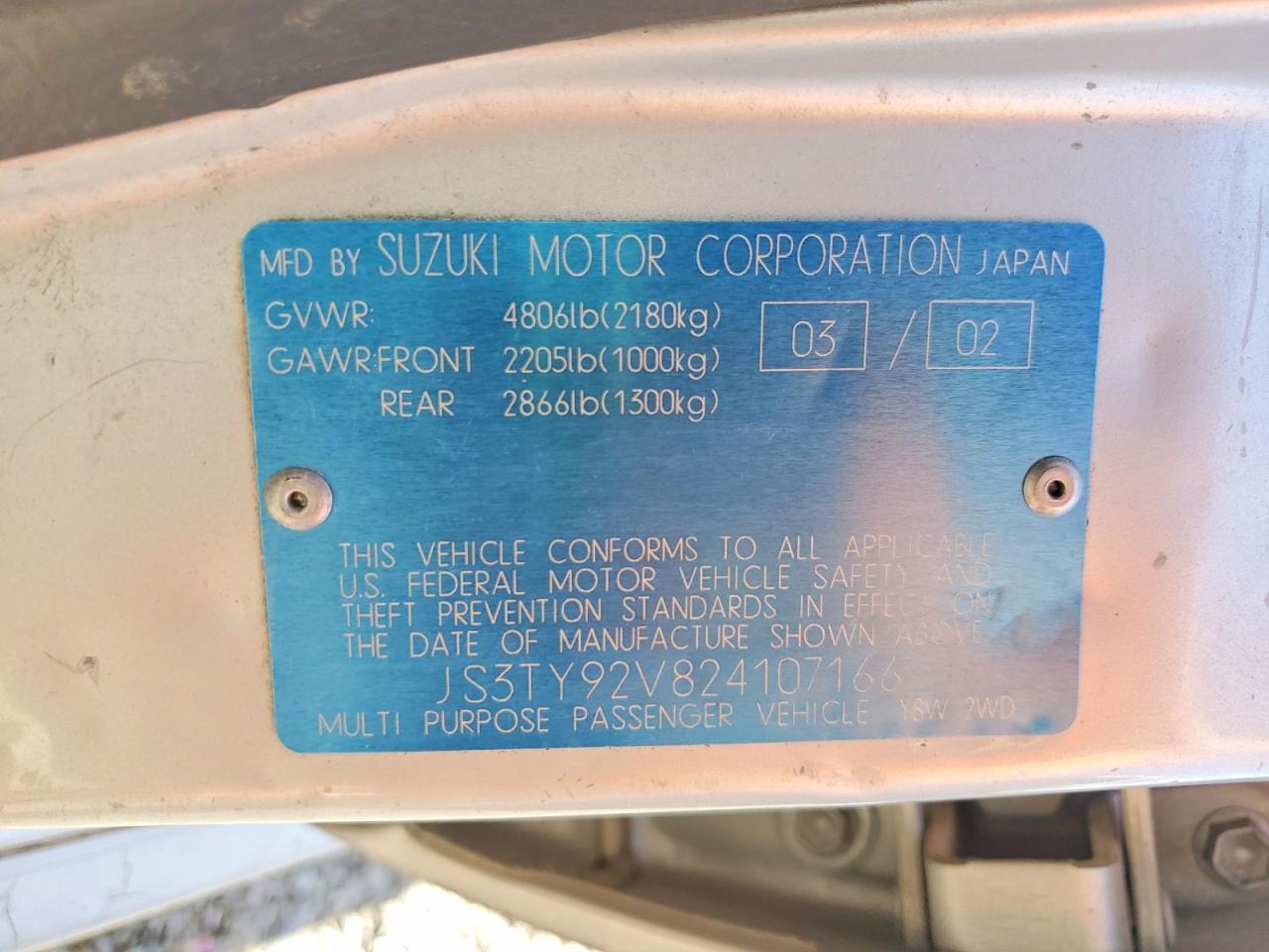 2002 SUZUKI GRAND VITA