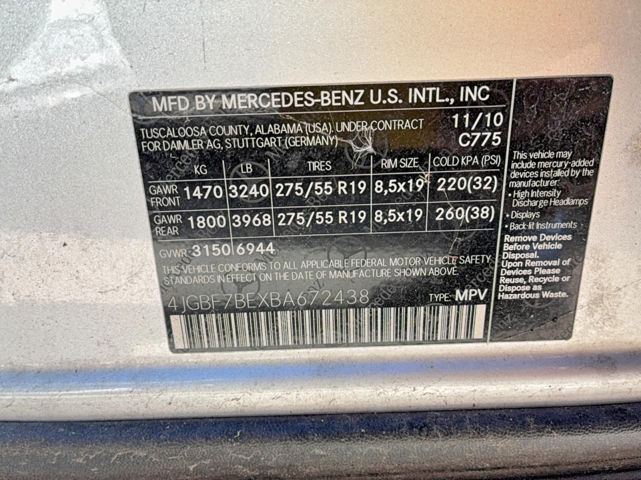 2011 MERCEDES-BENZ GL-CLASS