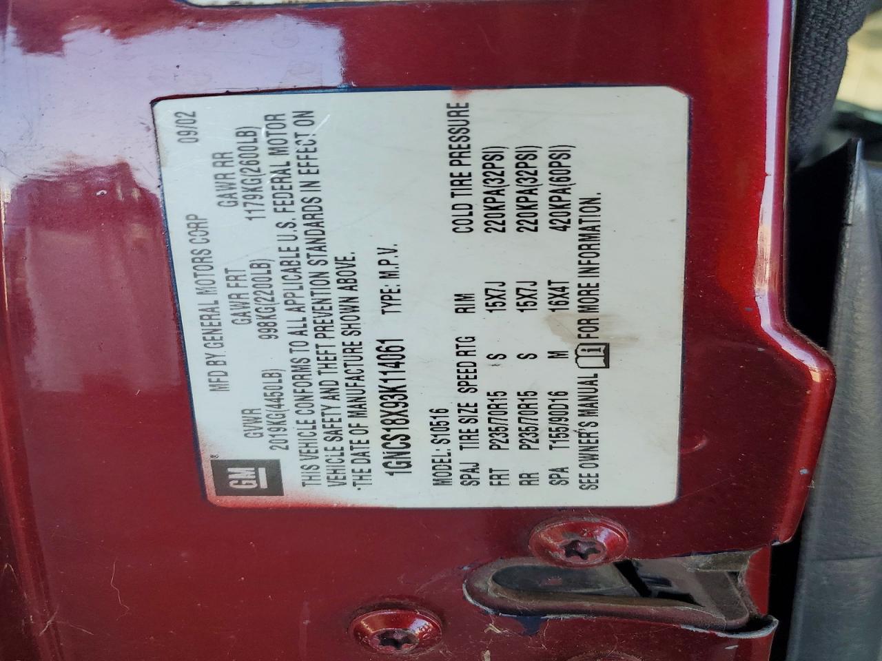2003 CHEV BLAZER