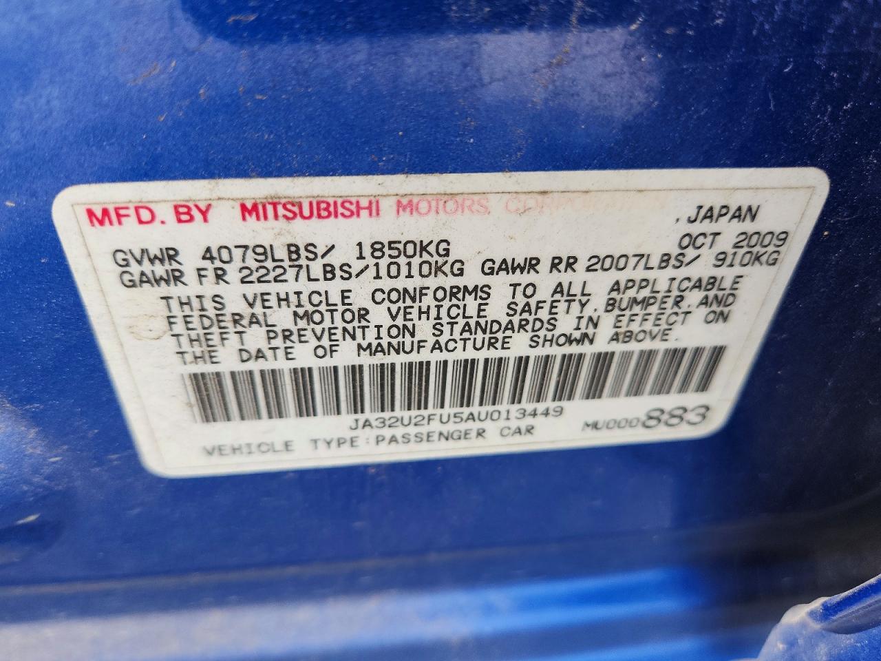 2010 MITSUBISHI LANCER