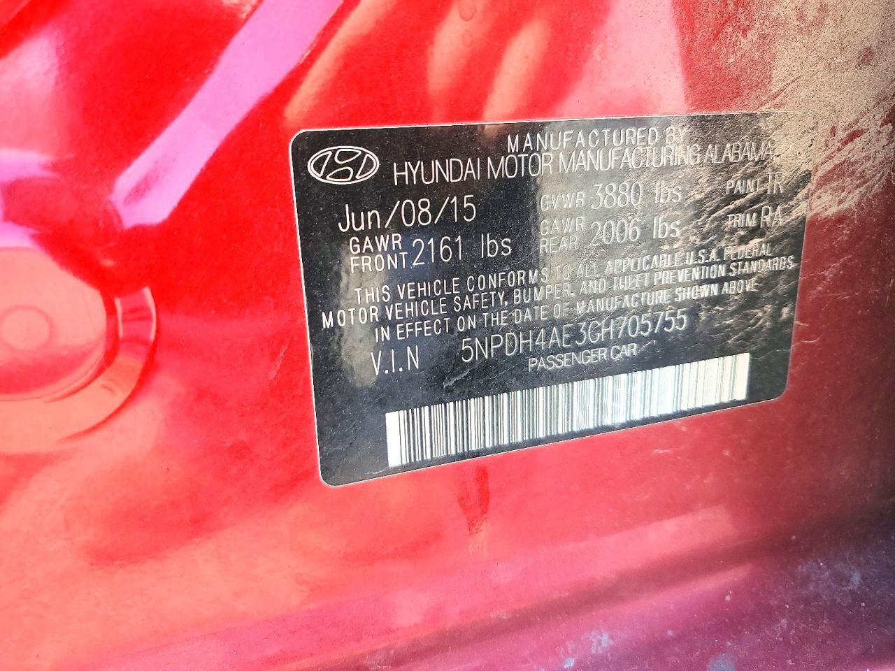 2016 HYUNDAI ELANTRA