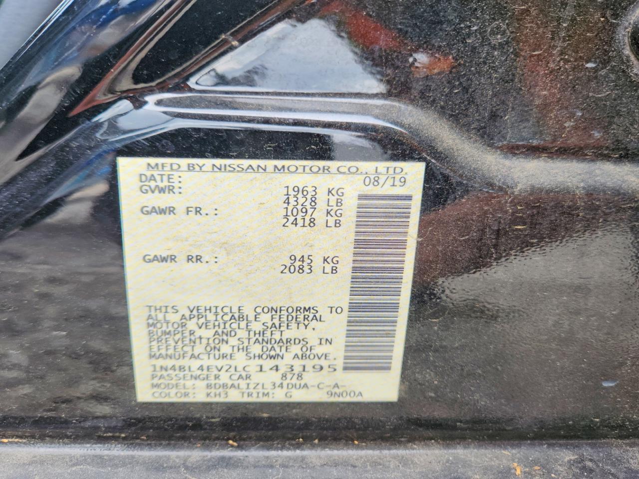 2020 NISSAN ALTIMA