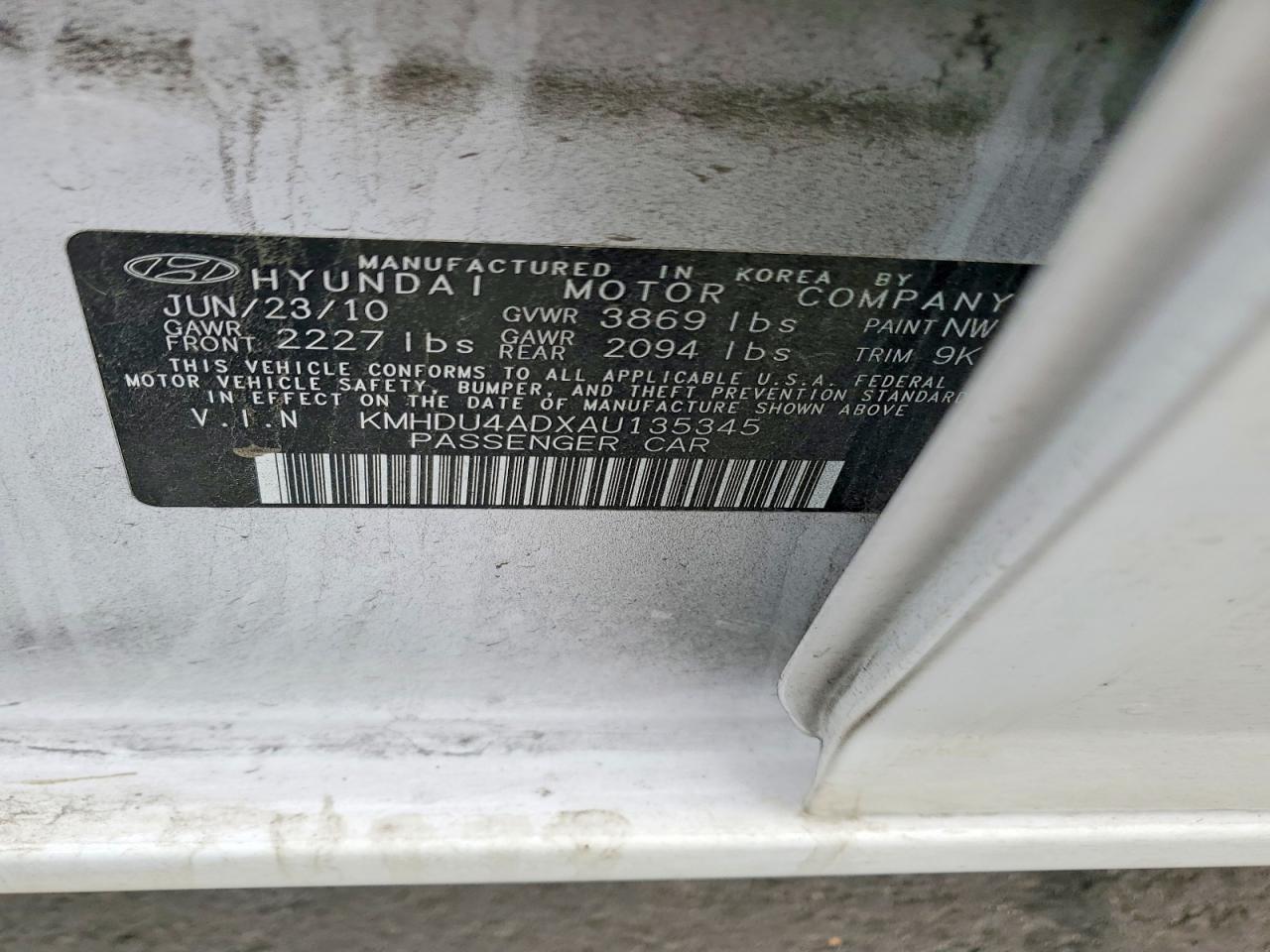 2010 HYUNDAI ELANTRA