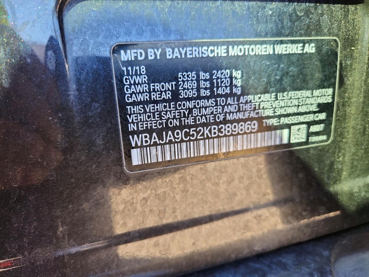 2019 BMW 5 SERIES