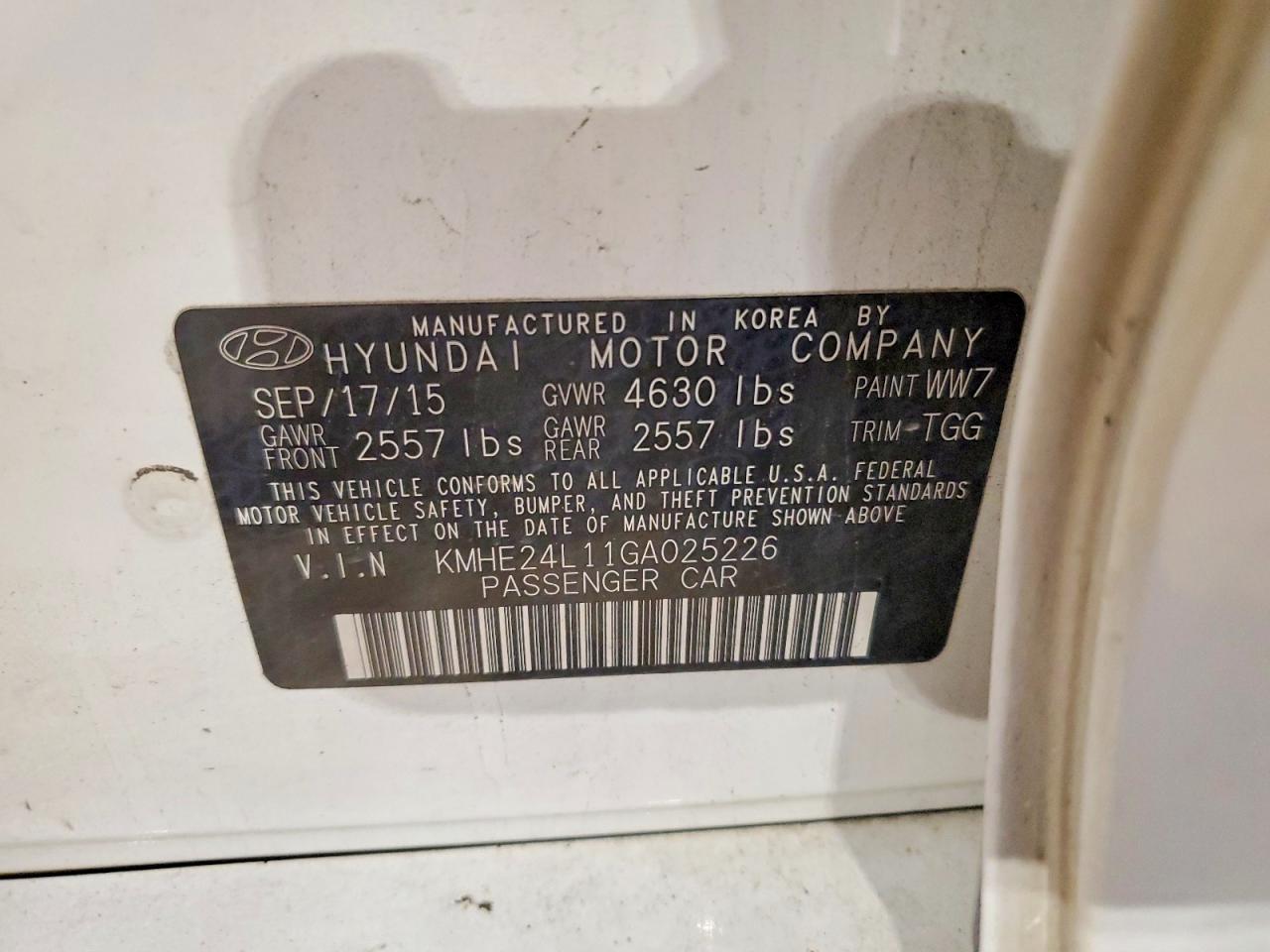 2016 HYUNDAI SONATA