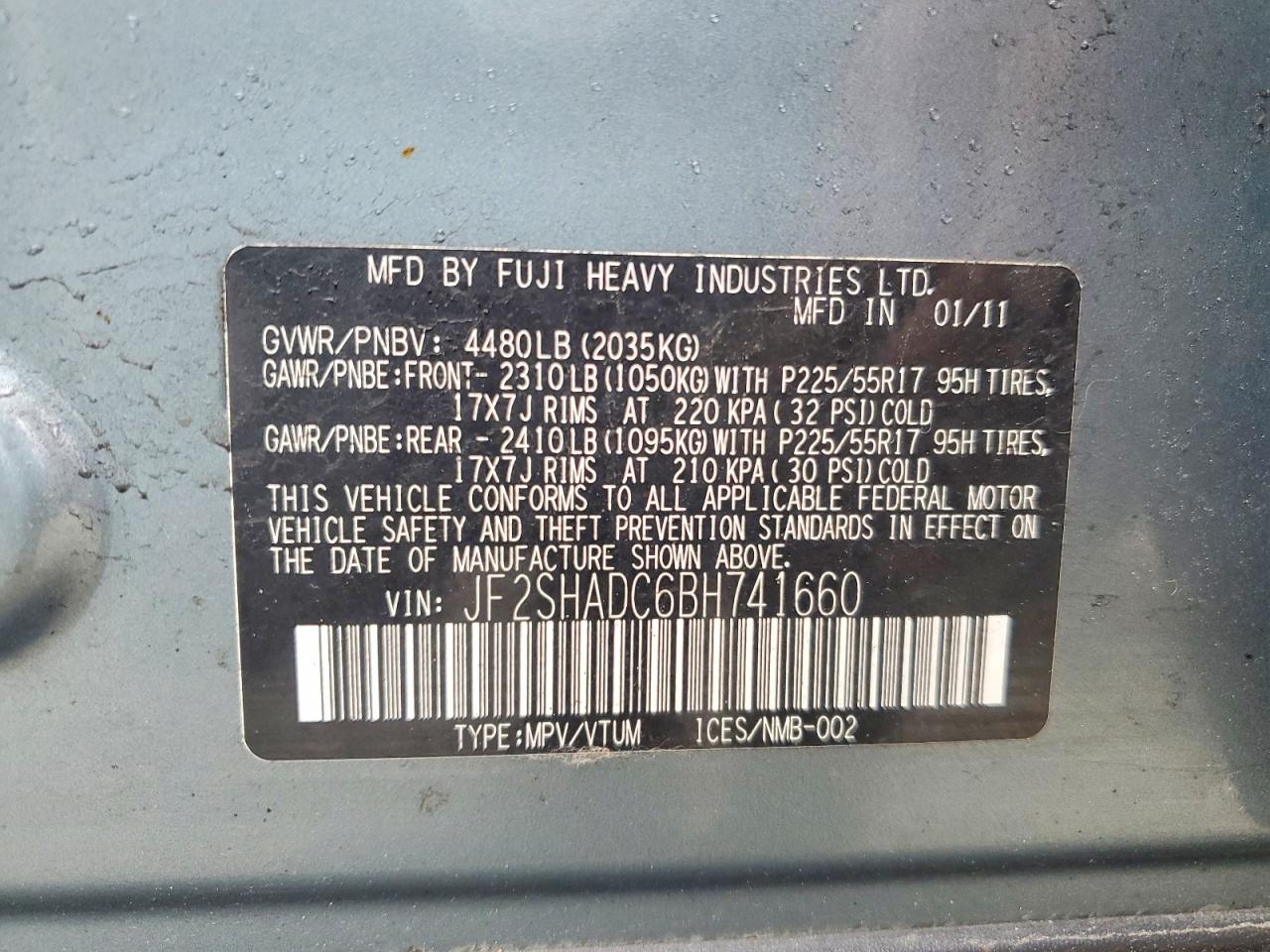 2011 SUBARU FORESTER