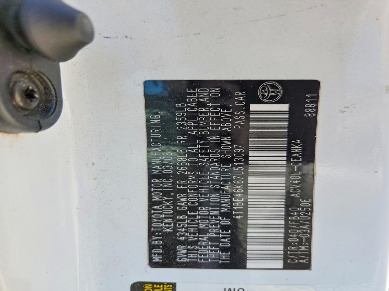 2007 TOYOTA CAMRY