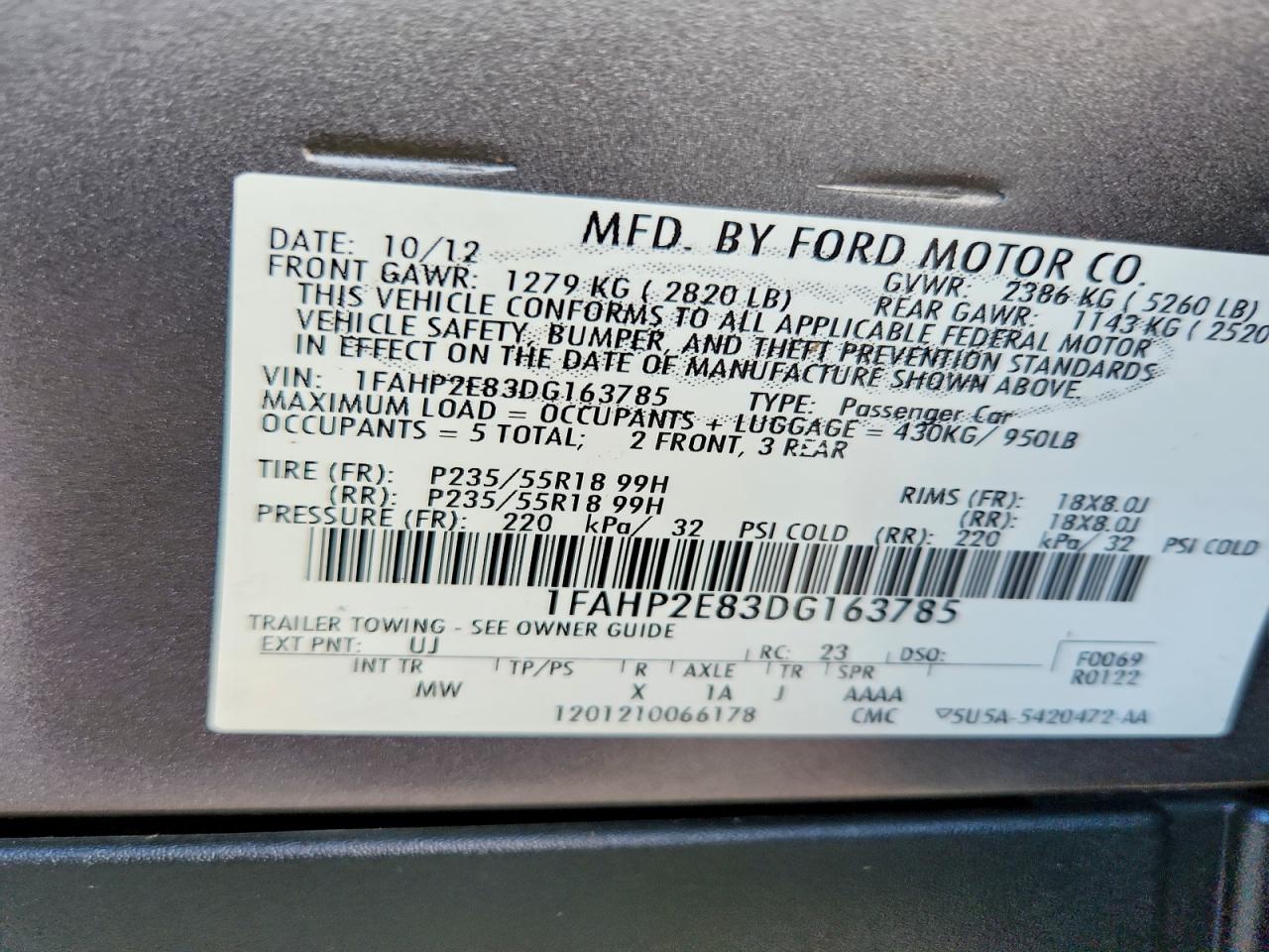 2013 FORD TAURUS