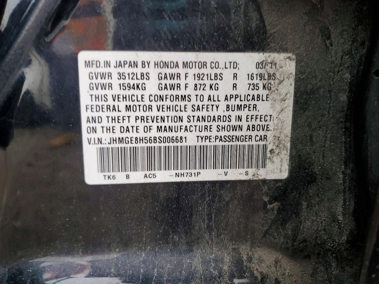 2011 HONDA FIT