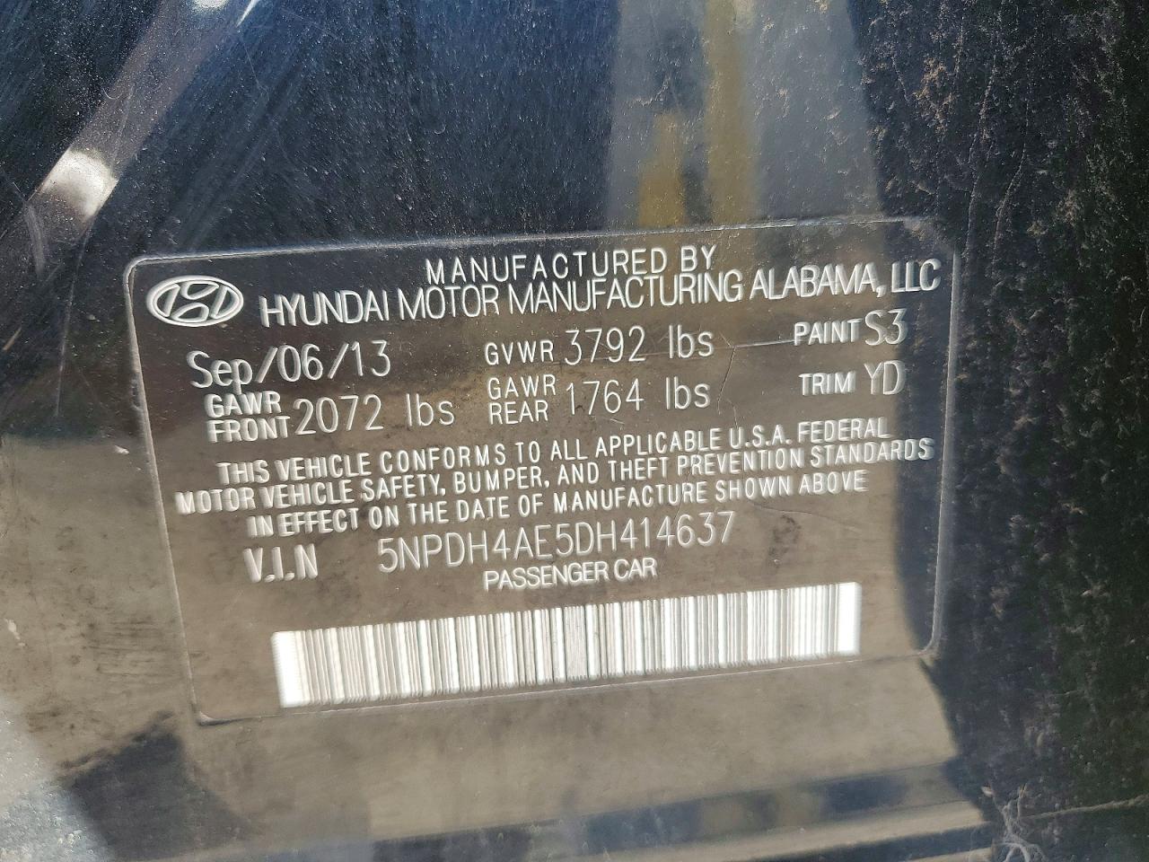 2013 HYUNDAI ELANTRA