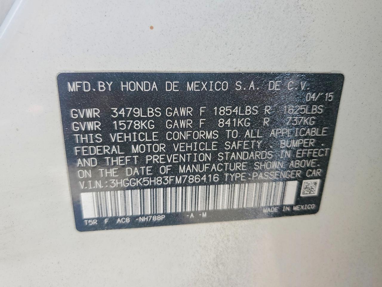2015 HONDA FIT