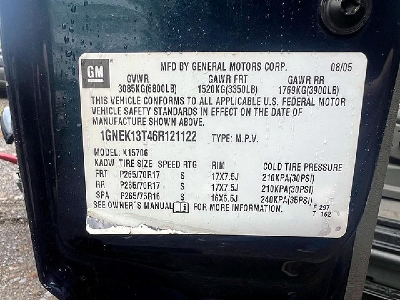 2006 CHEVROLET TAHOE