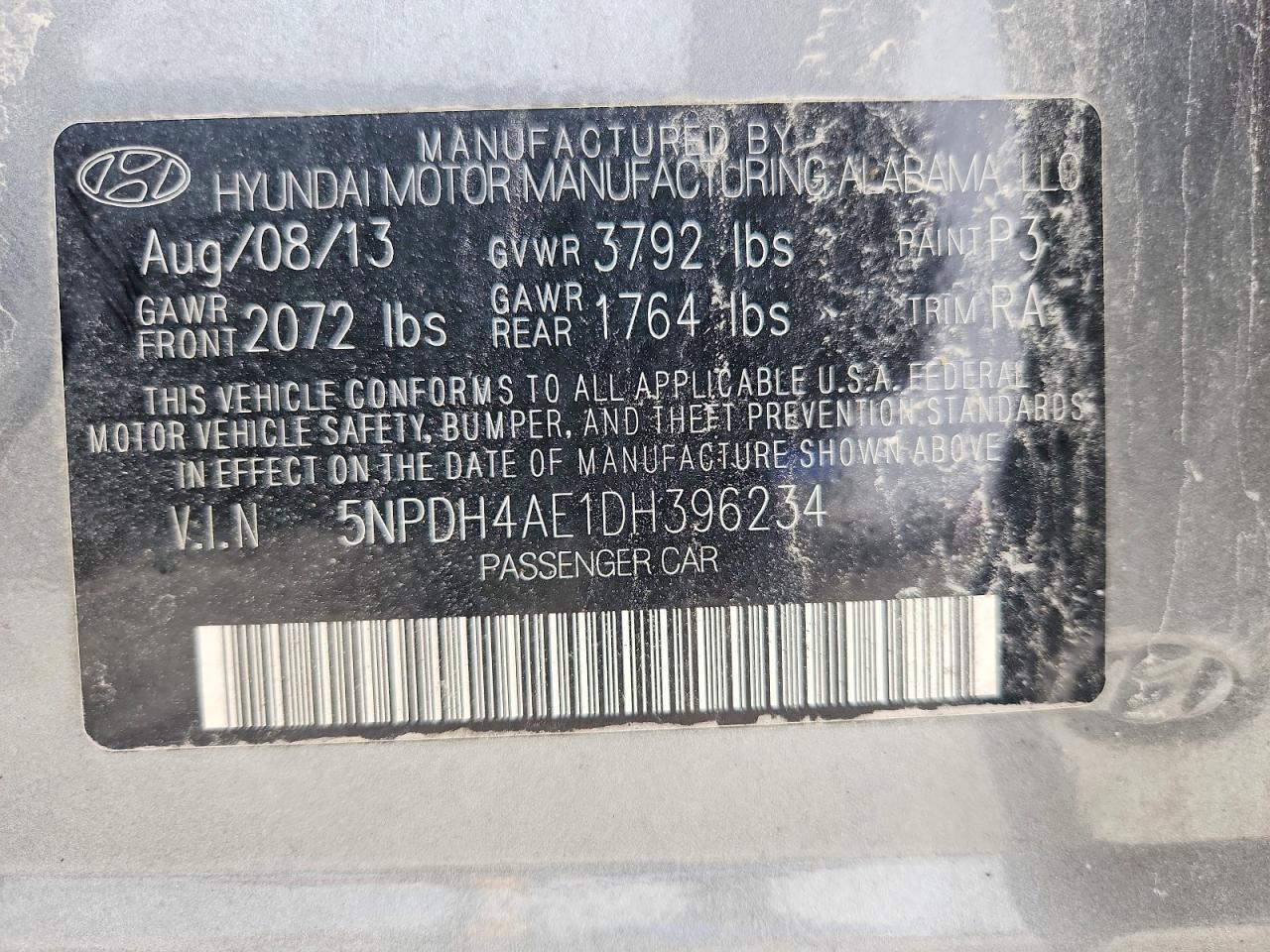 2013 HYUNDAI ELANTRA