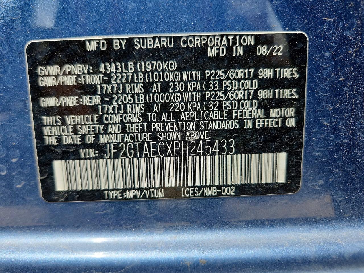 2023 SUBARU CROSSTREK