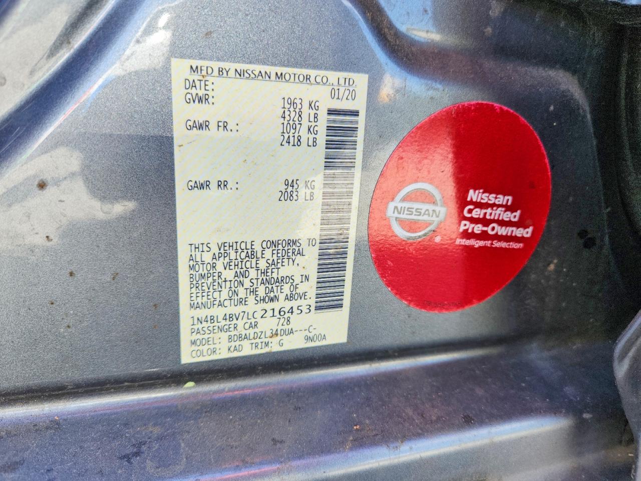 2020 NISSAN ALTIMA