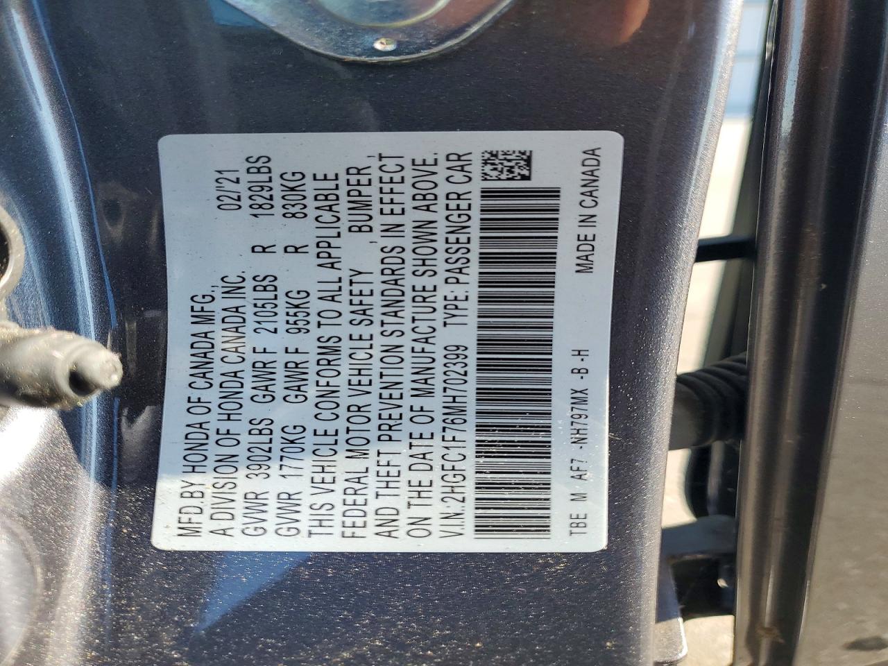 2021 HONDA CIVIC
