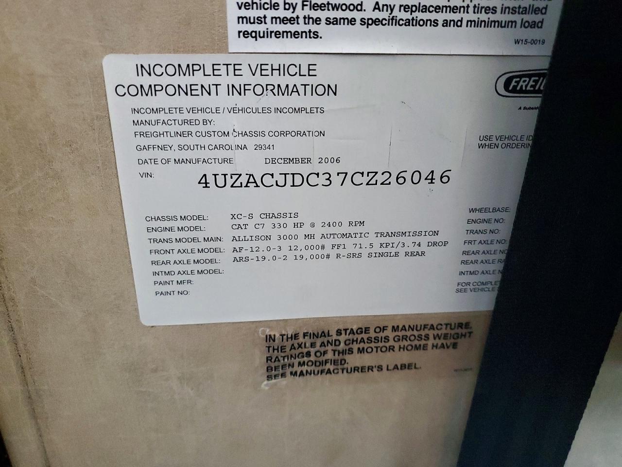 2007 FLEETWOOD ALL OTHER
