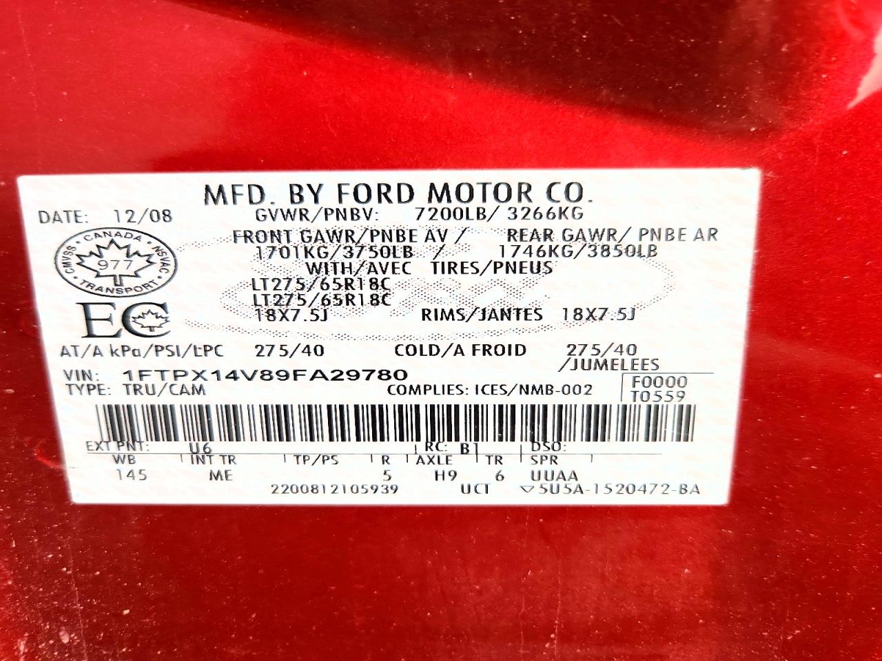 2009 FORD F150