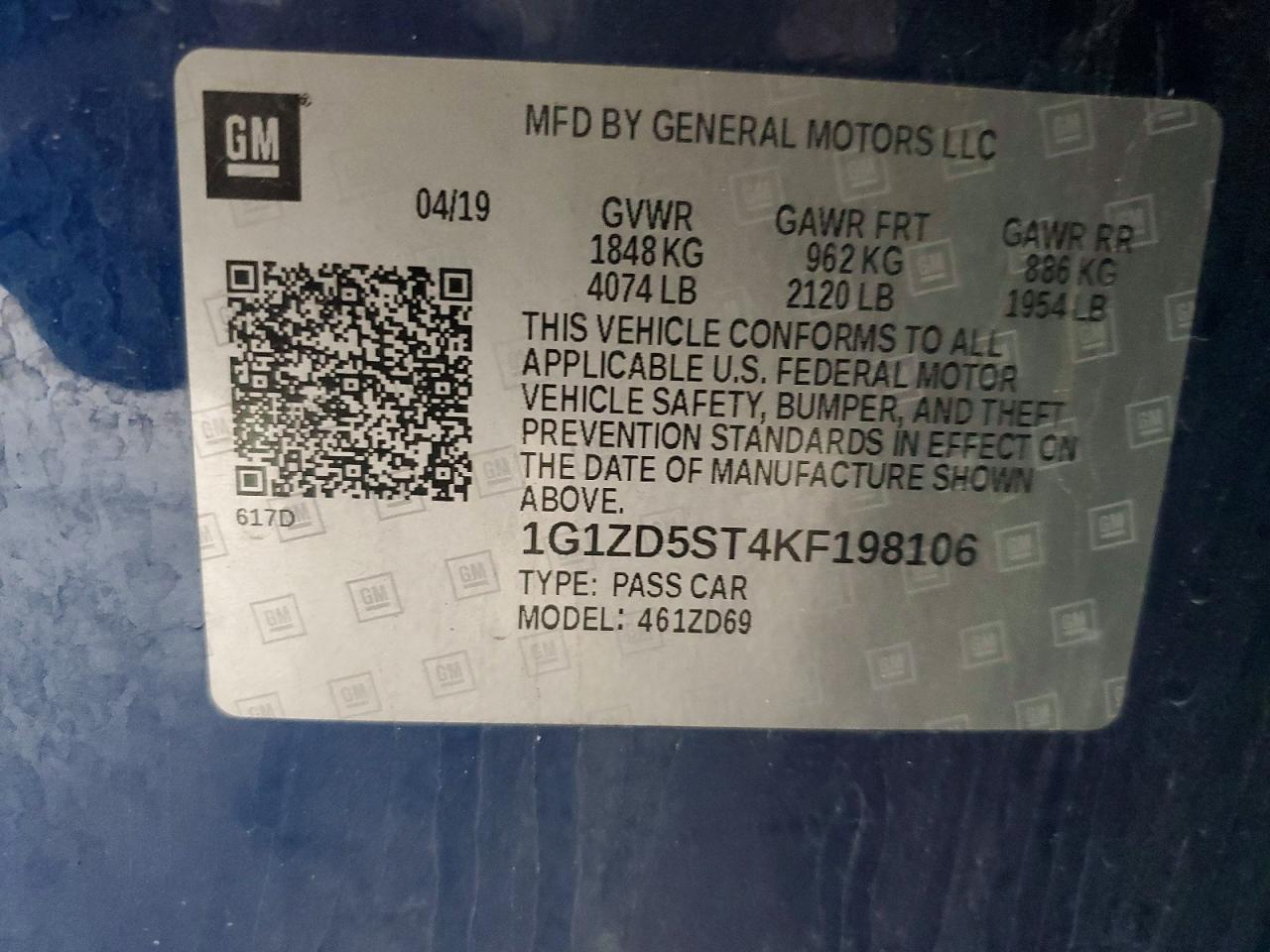2019 CHEVROLET MALIBU