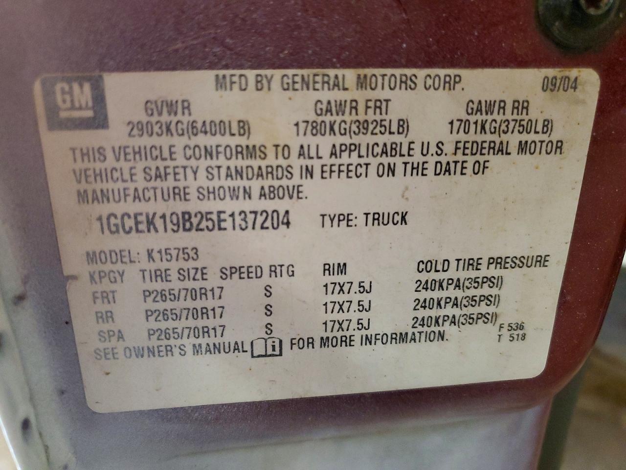 2005 CHEVROLET SILVERADO