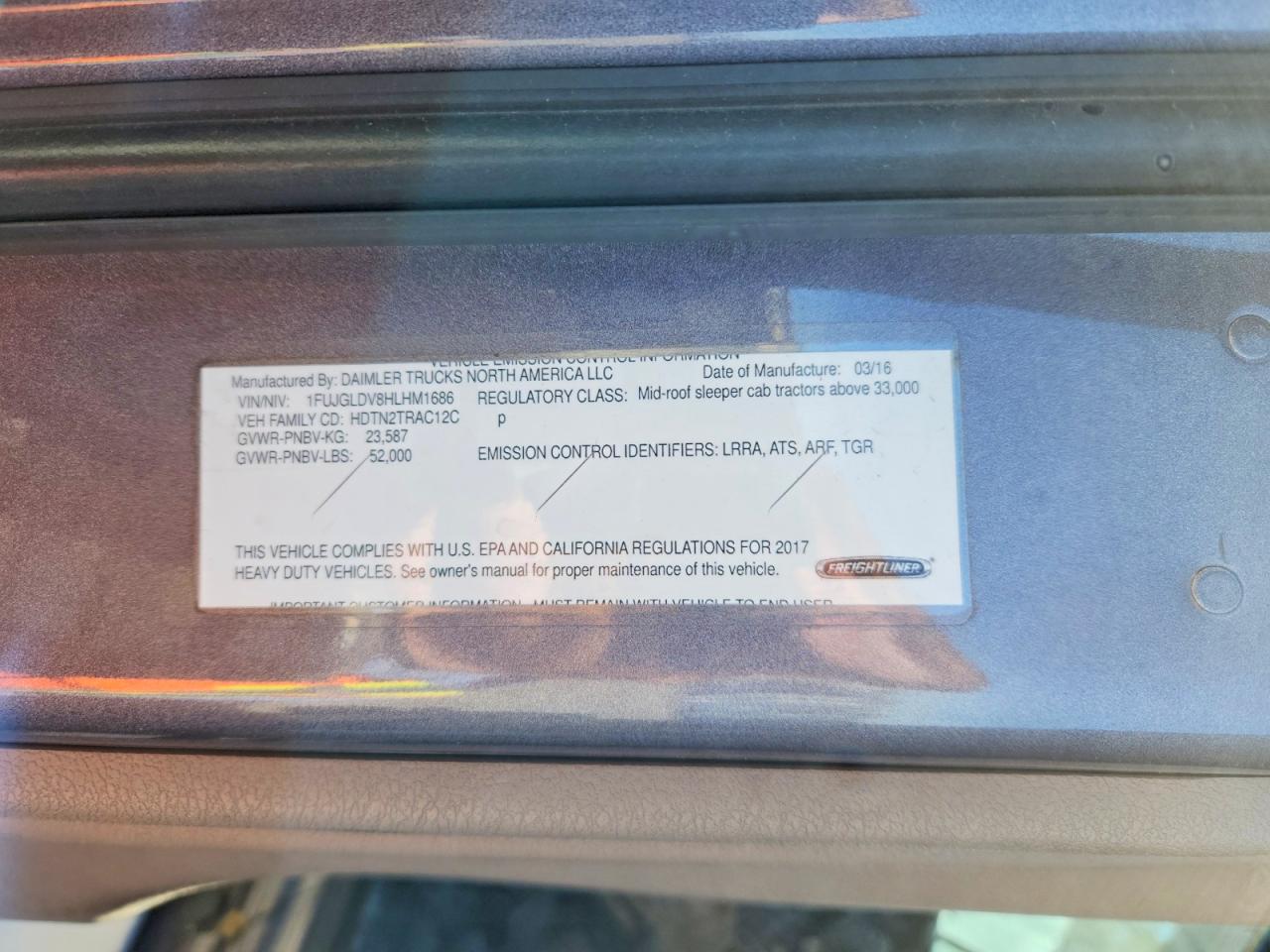 2017 FREIGHTLINER ALL OTHER
