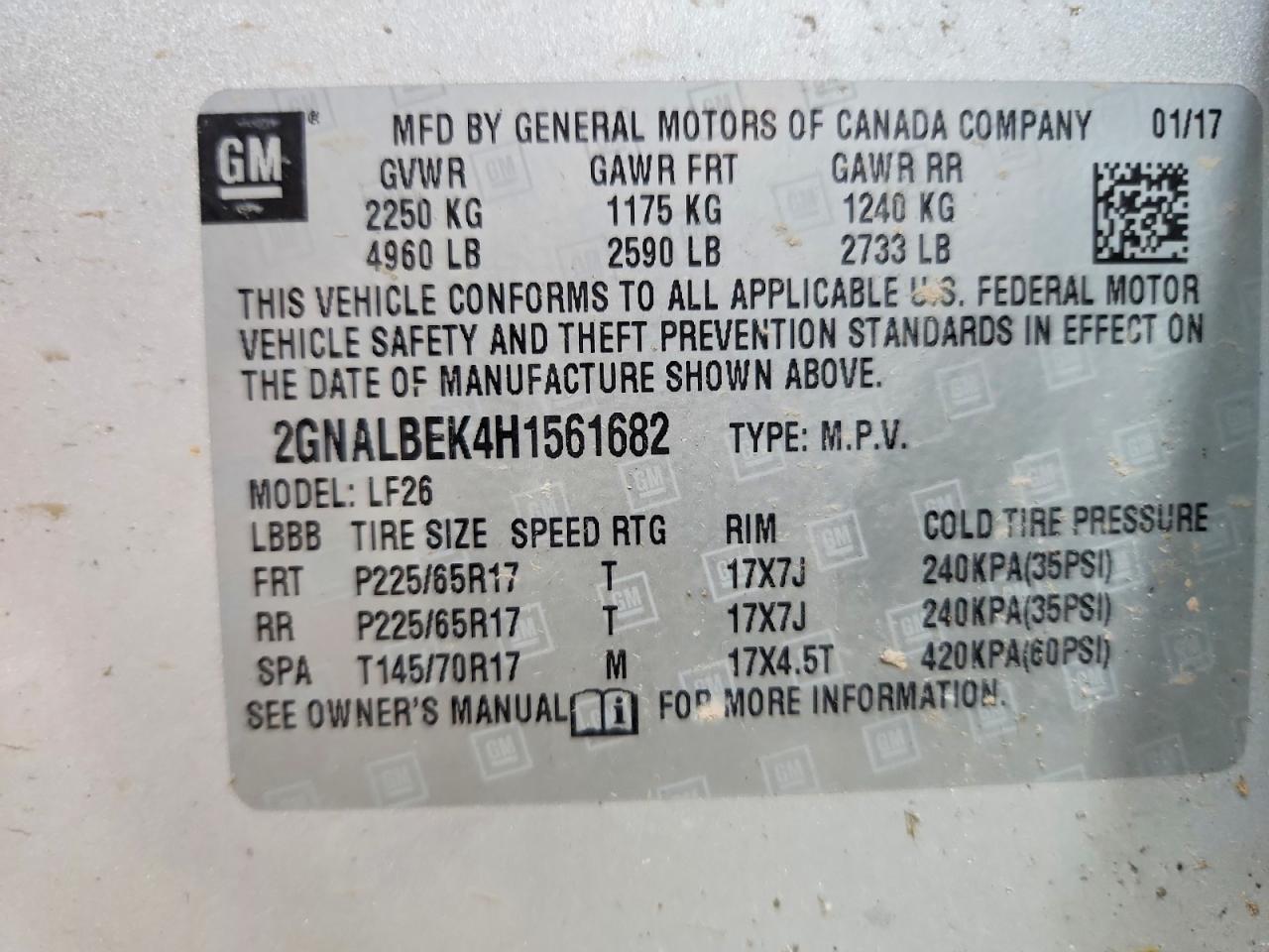 2017 CHEVROLET EQUINOX