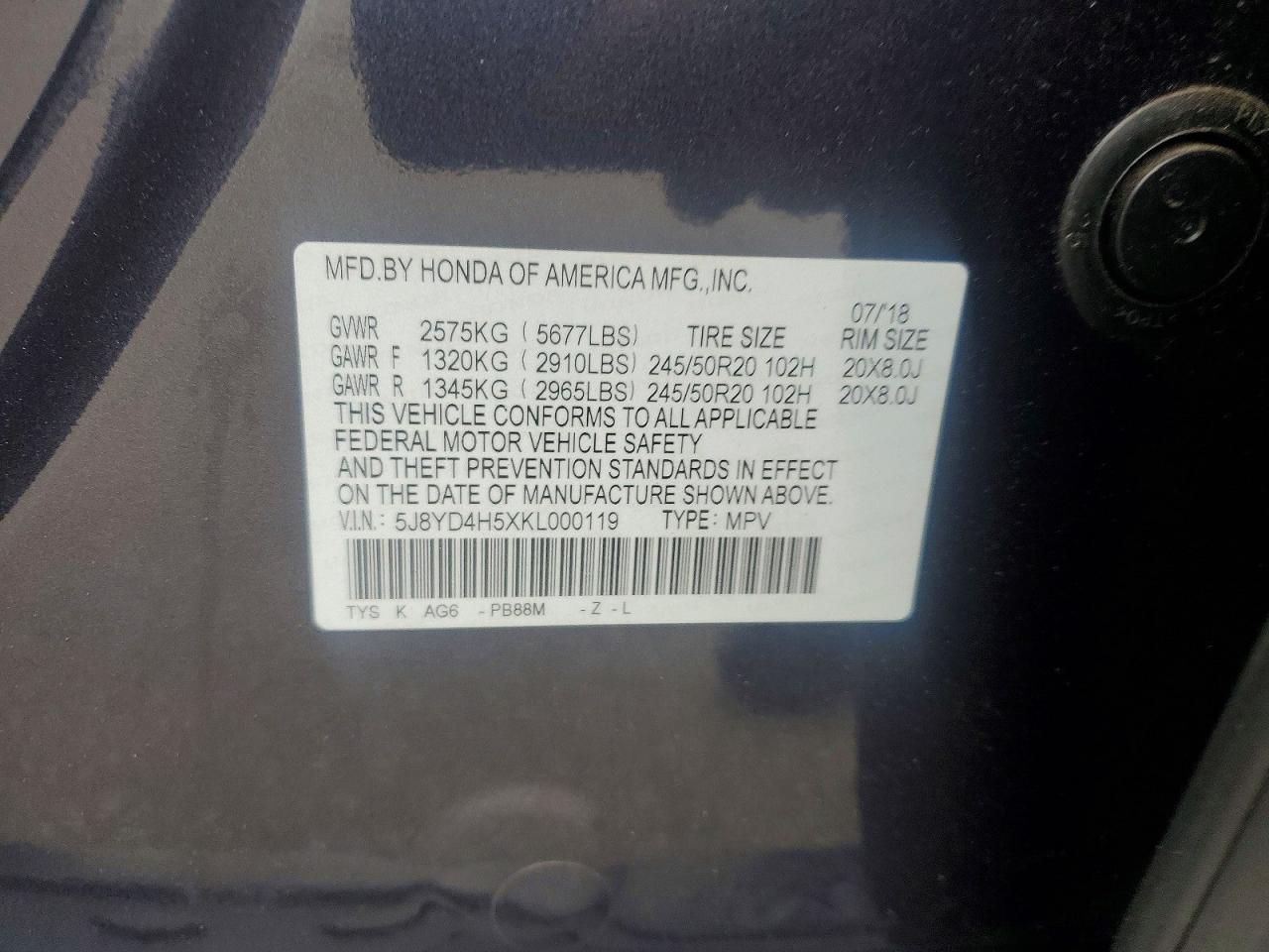 2019 ACURA MDX